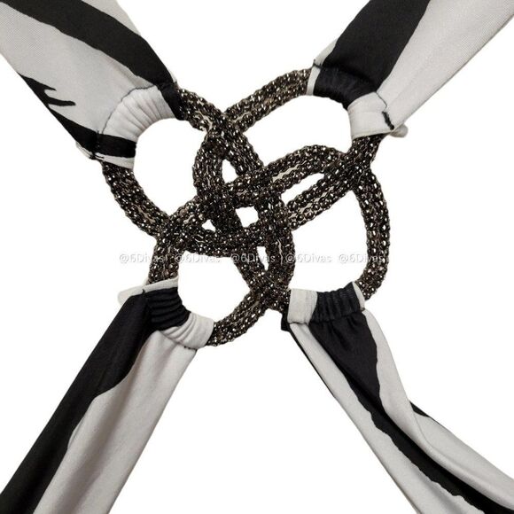 SEXY Animal print Plunging Neckline Top Stretchy Sleeveless SIZES: S &  L -  NEW - Picture 5 of 5